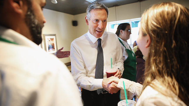 Starbucks, Howard Schultz, 2016, election, White House