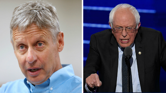 Gary Johnson Bernie Sanders