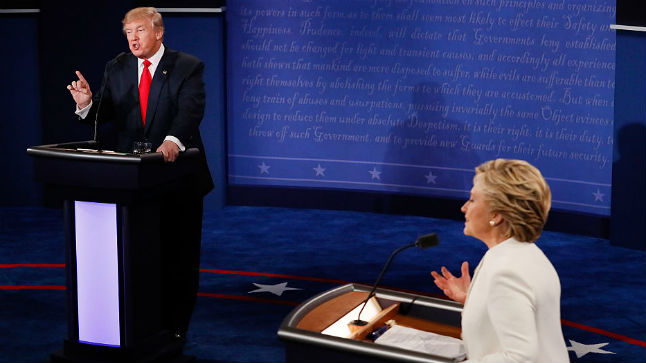 Donald Trump and Hillary Clinton at third debate