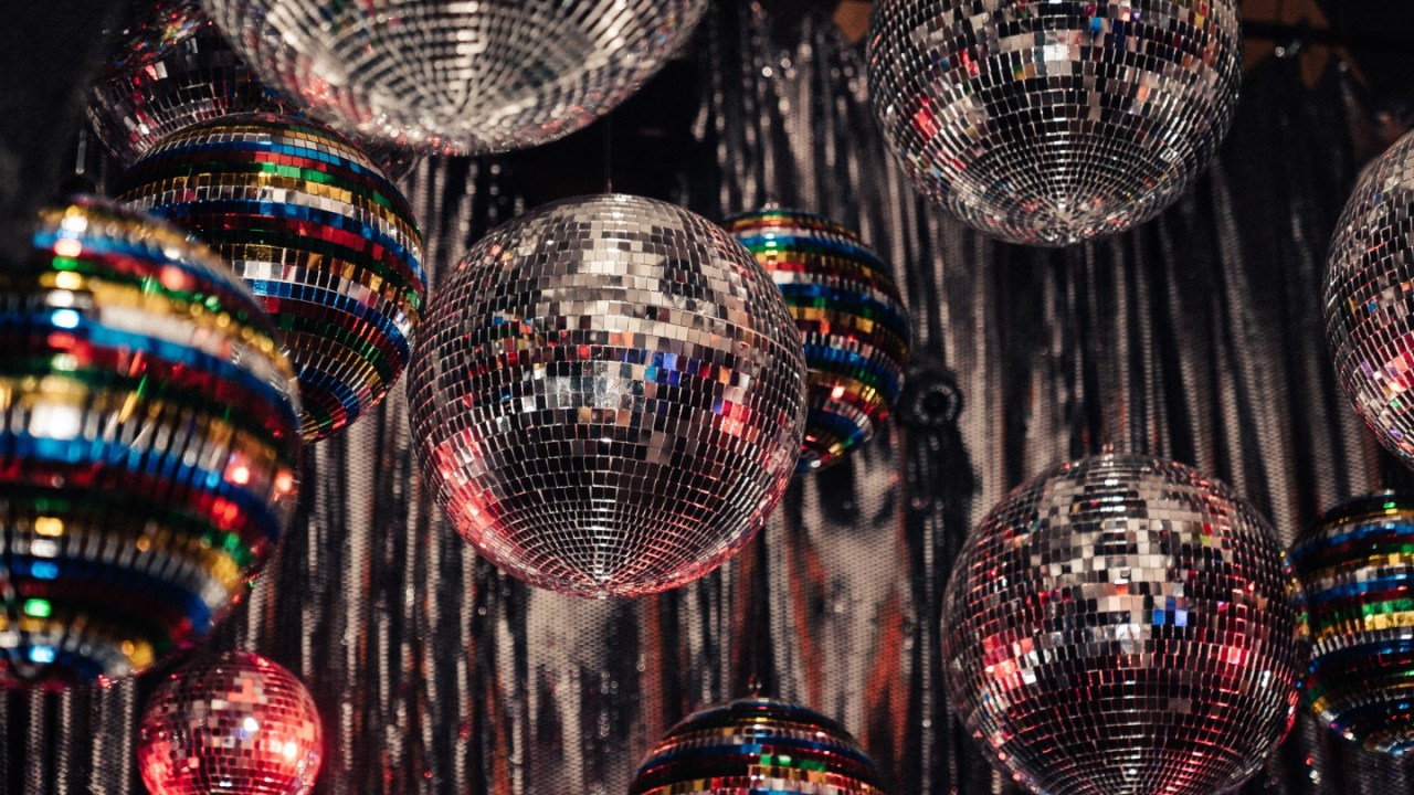 Image: rainbow disco balls evoke the feeling of popular television show, Pose