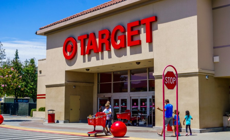 people enter and exit a target storefront