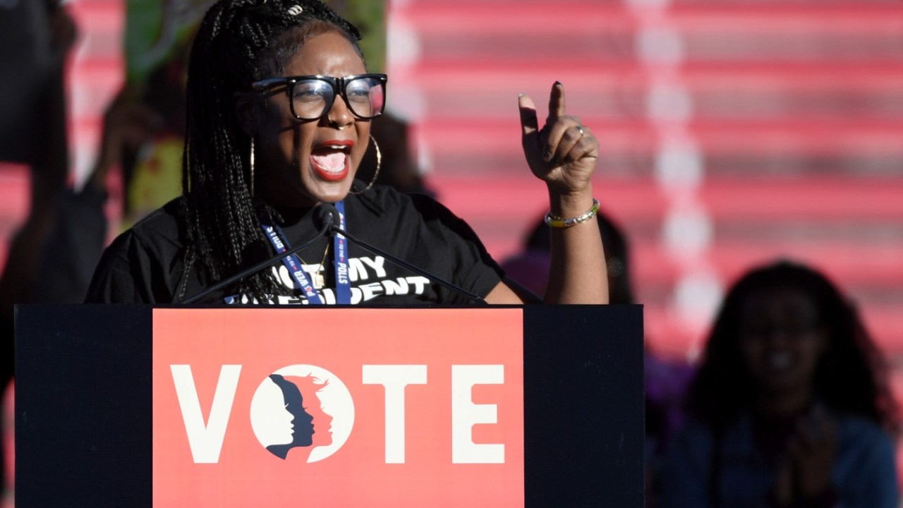 Image: Alicia Garza at a "Power to the Polls" event