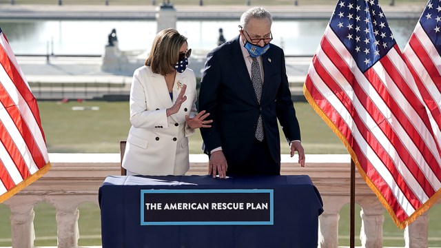 Speaker Nancy Pelosi (D-Calif.) and Majority Leader Charles Schumer (D-N.Y.)