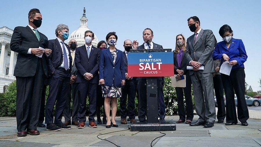 Members of the newly formed Bipartisan Salt Caucus hold a press conference