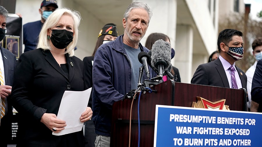 Jon Stewart discusses the Presumptive Benefits for War Fighters Exposed to Burn Pits and Other Toxins Act