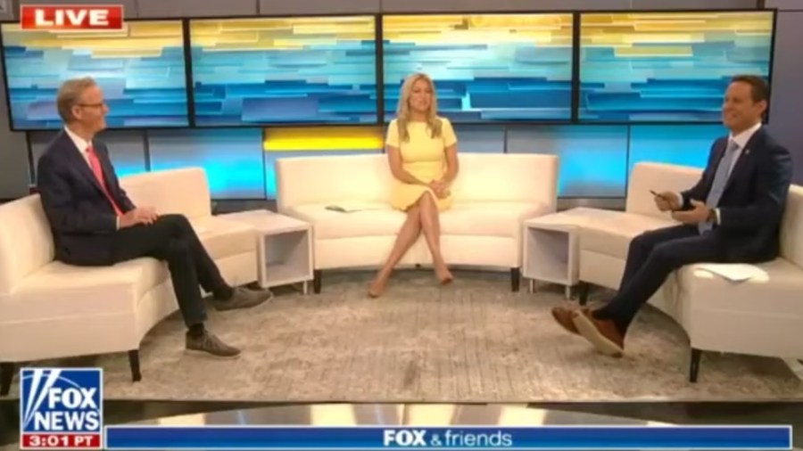 The hosts for the Fox News morning show “Fox and Friends” moved back to the show's couch Thursday morning