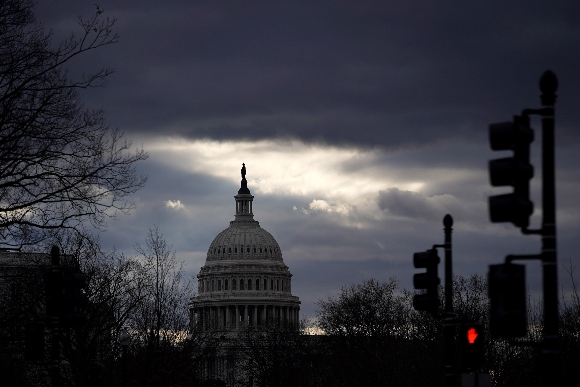 Clouds pass over the U.S. Capitol