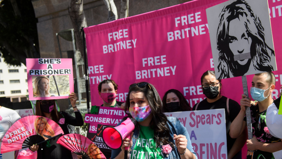 Supporters of the Free Britney movement hold a rally in support of Britney Spears in Los Angeles