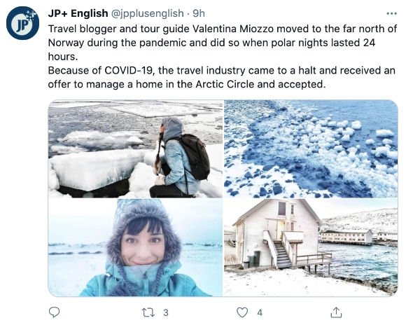 Travel blogger and tour guide Valentina Miozzo moved to the far north of Norway during the pandemic