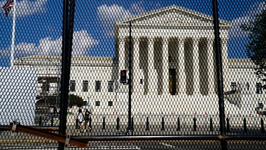 The Supreme Court is seen from the East Front of the Capitol on June 14