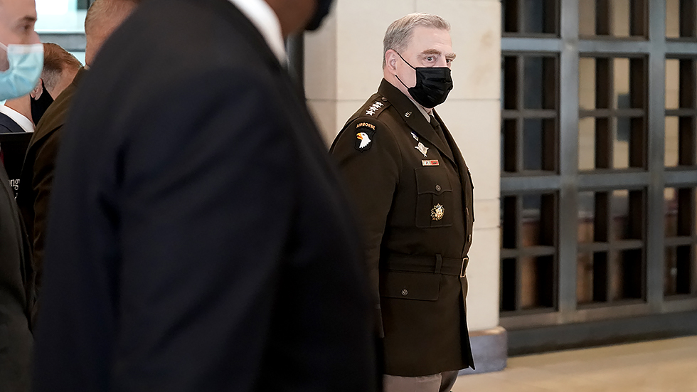 Joint Chiefs of Staff Chairman Marine General Mark Milley leaves a closed-door briefing with members of the House regarding the situation in Afghanistan and the evacuation effort on Tuesday, August 24, 2021.