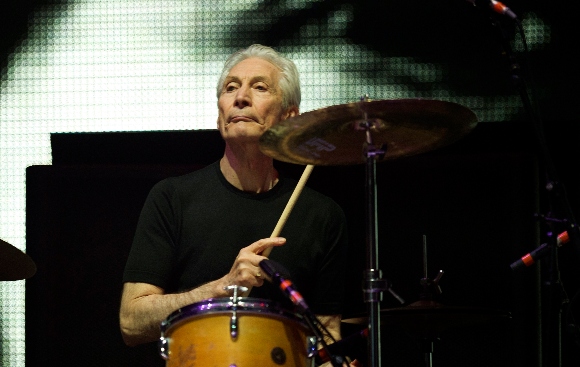 Charlie Watts of the Rolling Stones perform during "The Stones-50 and Counting" tour