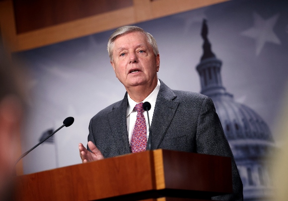 Sen. Lindsey Graham (R-S.C.) speaks to reporters