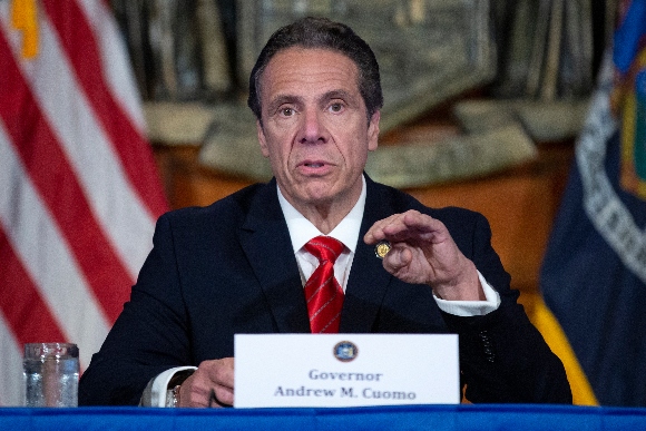 New York State Governor Andrew Cuomo speaks