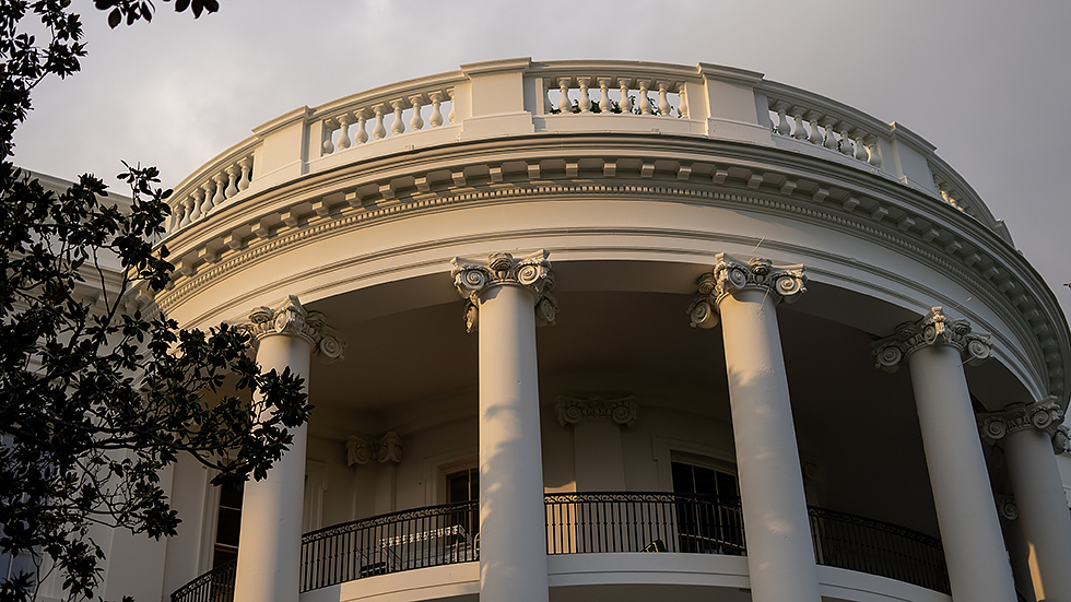 The White House is seen from the South Lawn on Sunday, August 29, 2021.