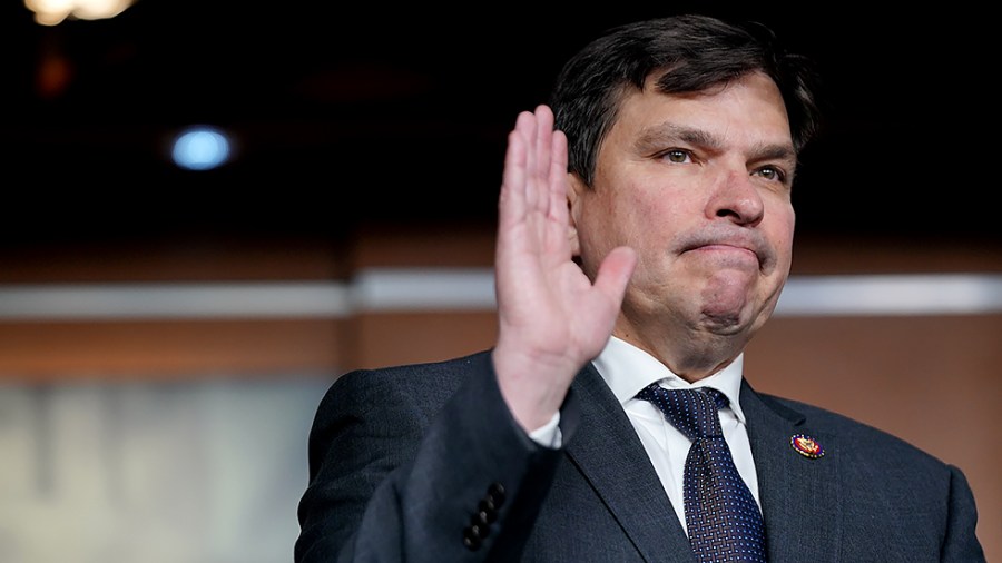 Rep. Vicente Gonzalez (D-Texas) waves during a press conference on Wednesday, June 16, 2021 to introduce Democratic members of the newly-formed Select Committee on Economic Disparity and Fairness in Growth.