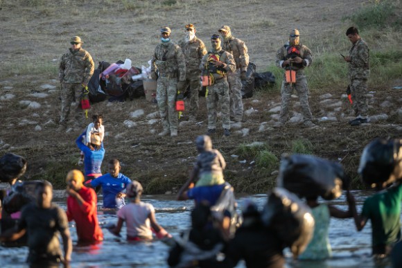 Border patrol monitors situation with Haitian migrants