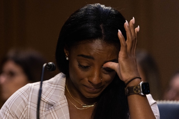 United States Olympic gymnast Simone Biles testifies during a Senate Judiciary hearing