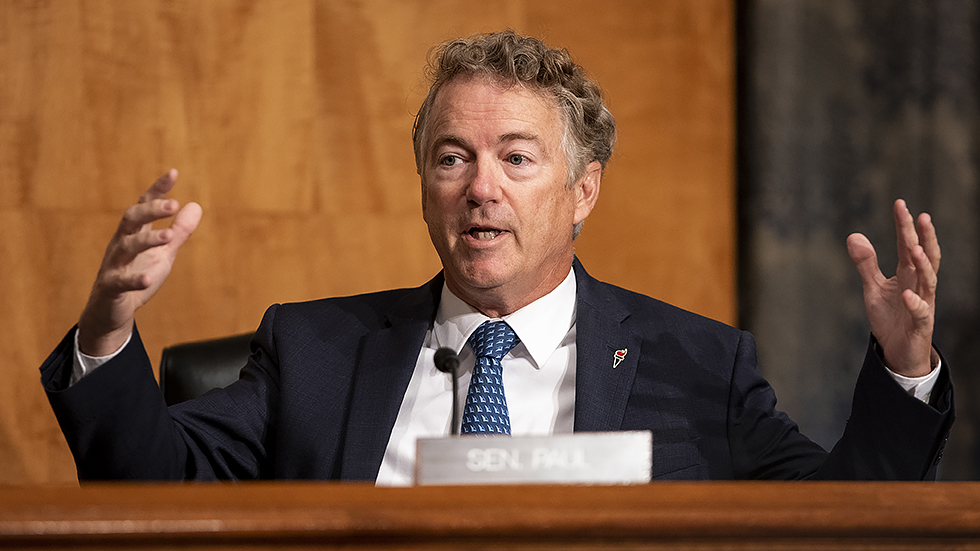 Sen. Rand Paul (R-Ky.) asks questions about FISA and Crossfire Hurricane during a Senate Homeland Security & Governmental Affairs Committee hearing to discuss security threats 20 years after the 9/11 terrorist attacks on Tuesday, September 21, 2021.