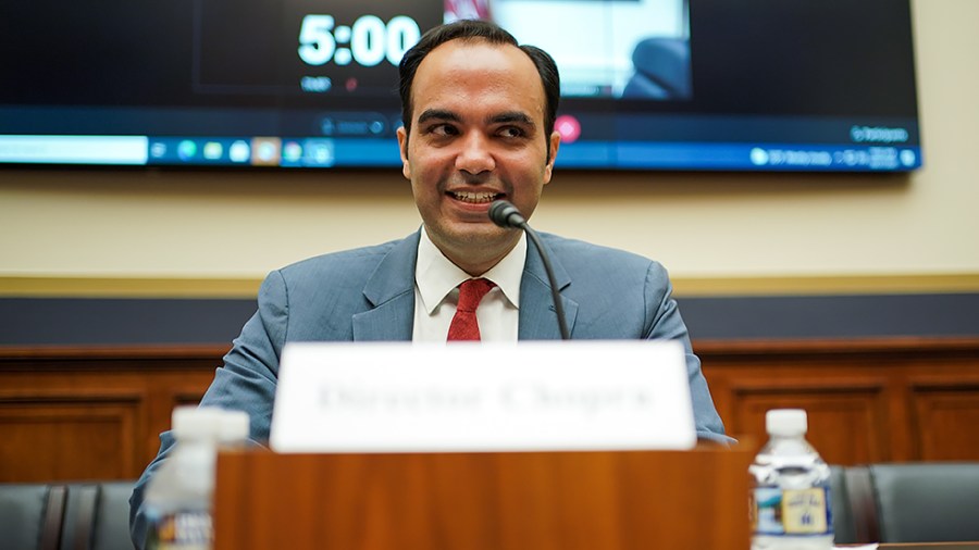 Consumer Financial Protection Bureau Director Rohit Chopra arrives for a House Financial Services Committee hearing to discuss the semi-annual report of the bureau on Wednesday, October 27, 2021.