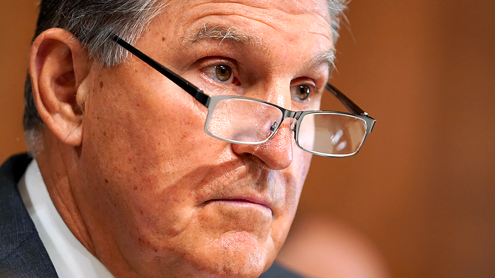 Senate Energy and Natural Resources Committee Chairman J Manchin (D-W.Va.) speaks during a  nomination hearing on Tuesday, October 19, 2021.