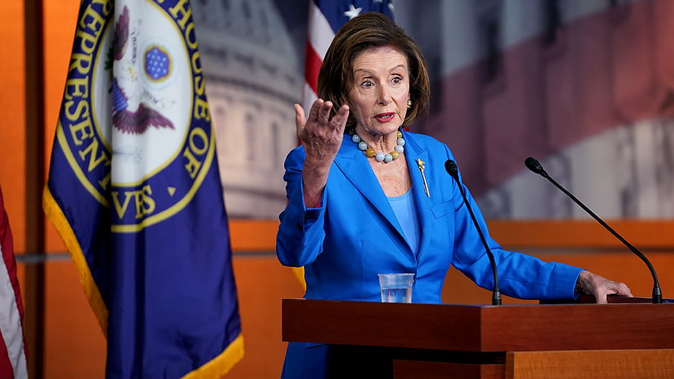 Speaker Nancy Pelosi (D-Calif.) addresses reporters during her weekly press conference on Tuesday, October 12, 2021.