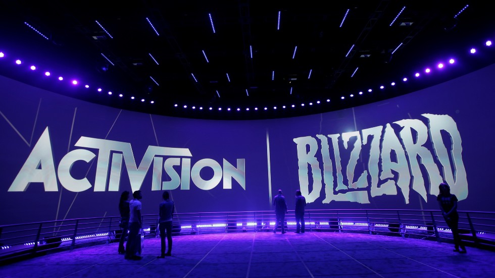 Activision Blizzard booth is seen during the 2019 Electronic Entertainment Expo in Los Angeles