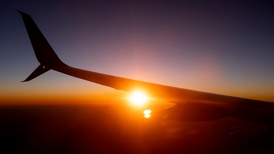 A wing of a Southwest Airlines Boeing 737-700 plane is seen on Saturday, November 6, 2021.