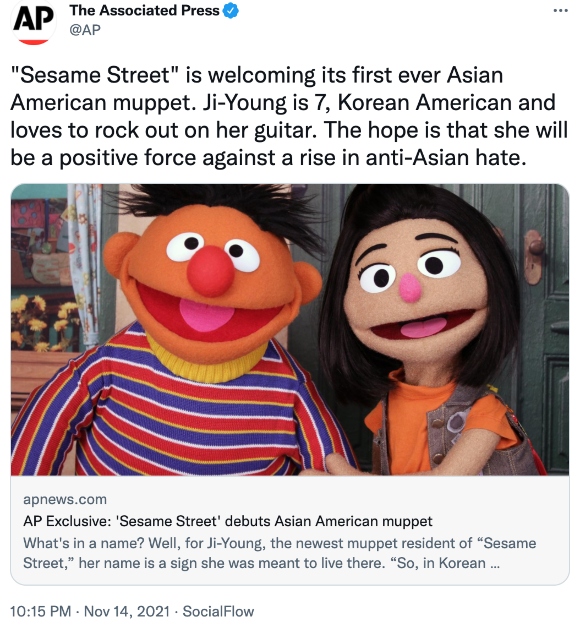 "Sesame Street" is welcoming its first ever Asian American muppet