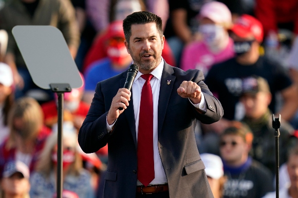 Pennsylvania Republican congressional candidate Sean Parnell speaks ahead of a campaign rally