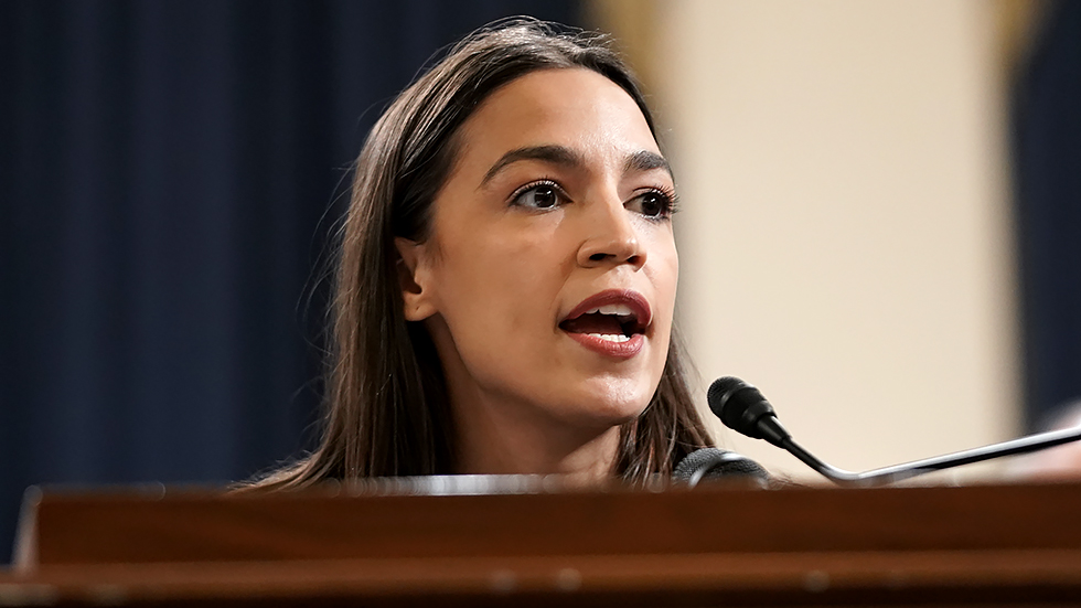 Rep. A. Ocasio-Cortez (D-N.Y.) addresses reporters during a press conference on Tuesday, October 26, 2021 to introduce the Secure 2100 Act to strengthen Social Security for future generations.