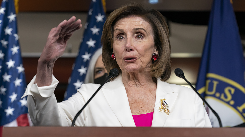 Speaker Nancy Pelosi (D-Calif.) addresses reporters during a press conference on Friday, November 19, 2021 after the Build Back Act vote.