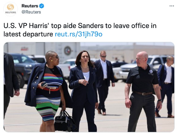 Vice President Harris with aides