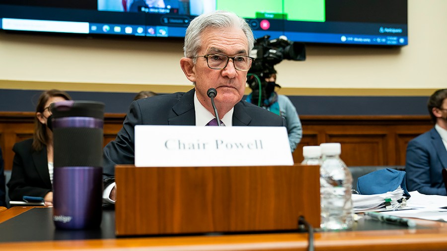 Federal Reserve Chairman Jerome Powell answers questions during a House Financial Services Committee oversight hearing of the Treasury Department's and Federal Reserve's Pandemic Response on Wednesday, December 1, 2021.