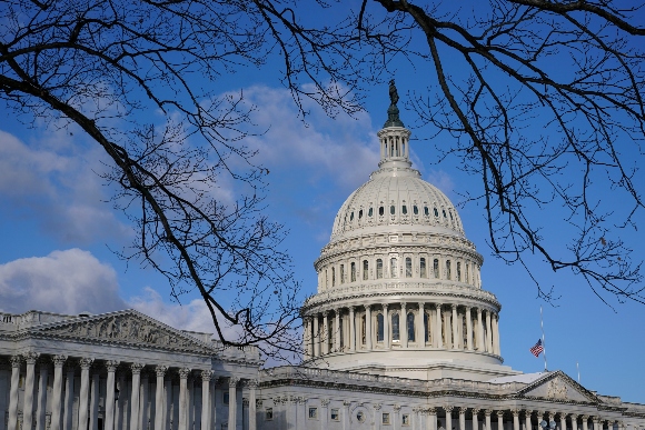 Sunlight shines on the U.S. Capitol Dome in Washington