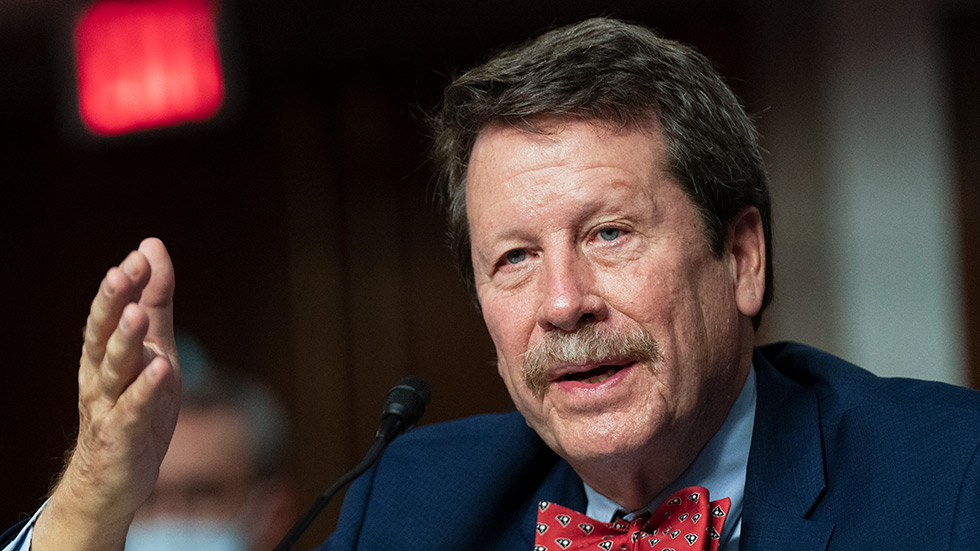 Robert Califf testifies before a Senate committee.