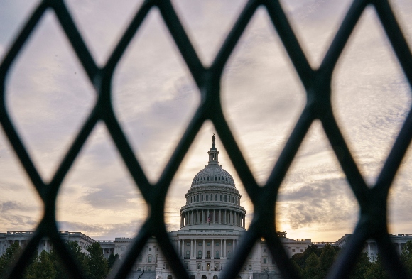 Security fencing shown around the Capitol in Washington