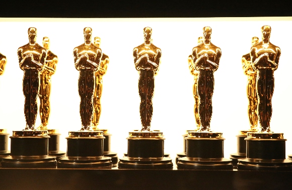 Oscar statuettes appear backstage at the Oscars in Los Angeles