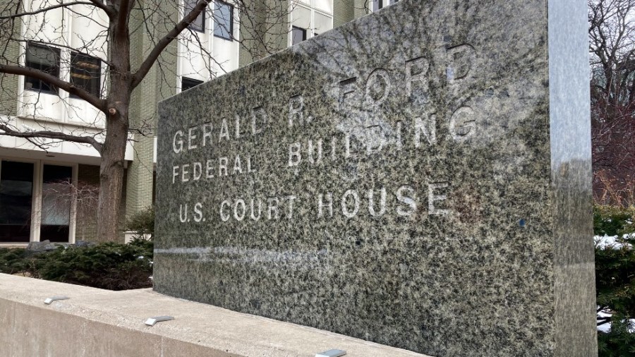 The exterior of the federal courthouse is shown March 9, 2022, in Grand Rapids, Mich.