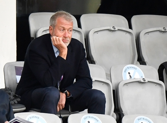 Chelsea soccer club owner Roman Abramovich attends the UEFA Women's Champions League final soccer match against FC Barcelona