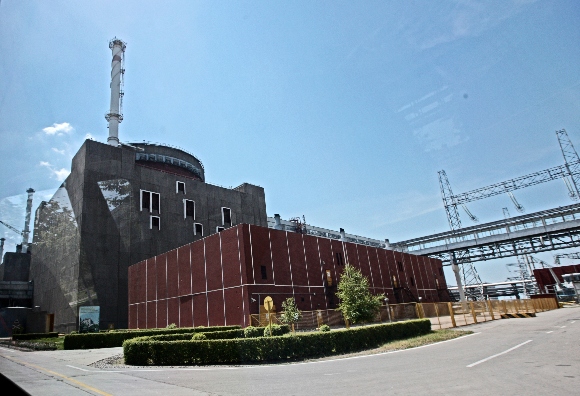 In this photo taken on Thursday, June 12, 2008, a power-generating unit at the Zaporozhiya nuclear power plant is seen in the city of Enerhodar, in southern Ukraine