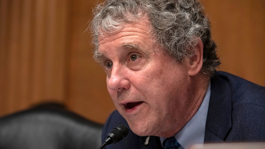 Sen. Sherrod Brown (D-Ohio) delivers his opening remarks during the Senate Banking, Housing, and Urban Affairs Committee hearing on the Consumer Financial Protection Bureau’s Semi-Annual Report to Congress on Tuesday, April 26, 2022.