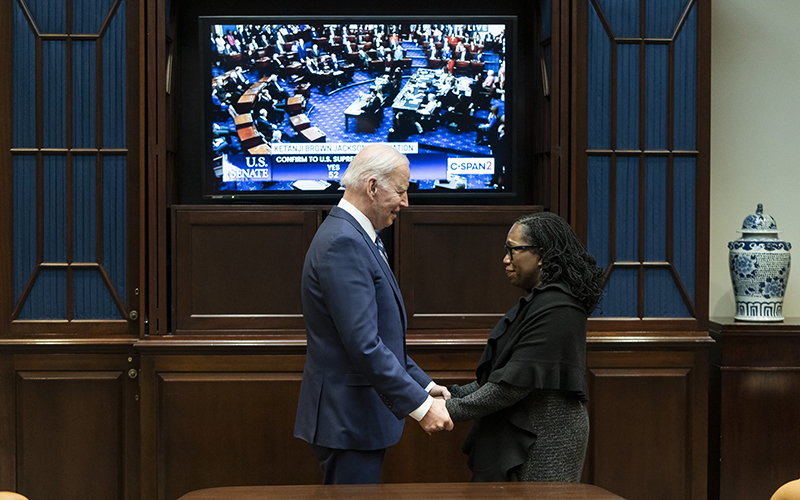 U.S. President Joe Biden and Associate Supreme Court Nominee Ketanji Brown Jackson