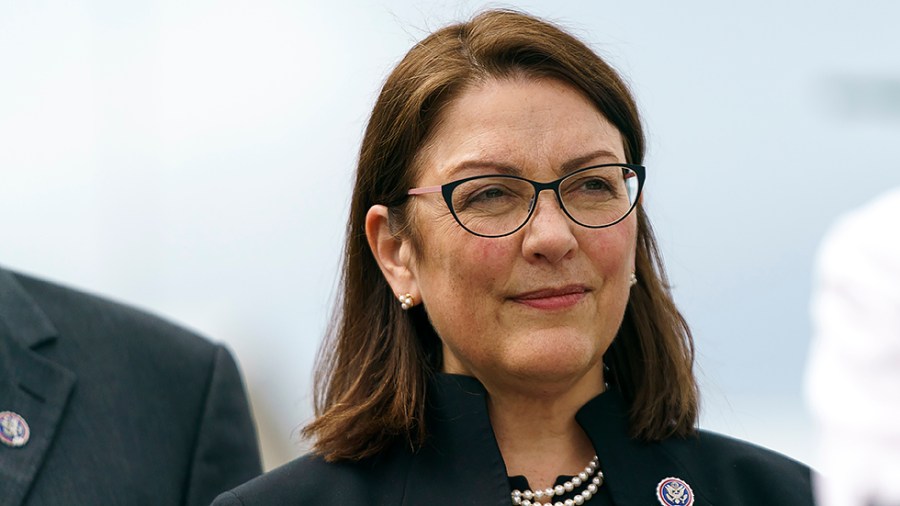 Rep. Suzan DelBene (D-Wash.) is seen during a press conference on Wednesday, May 18, 2022 to celebrate 25 years of the New Democrat Coalition.