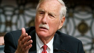 Sen. Angus King (I-Maine) questions Lieutenant General Scott Berrier, Director, Defense Intelligence Agency during a Senate Armed Services Committee hearing to discuss worldwide threats on Tuesday, May 10, 2022