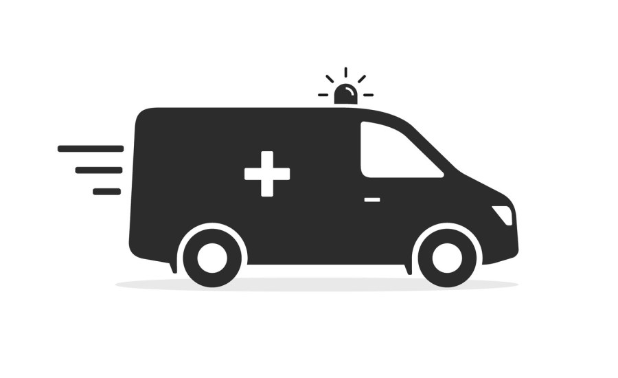 silhouette illustration of ambulance vehicle