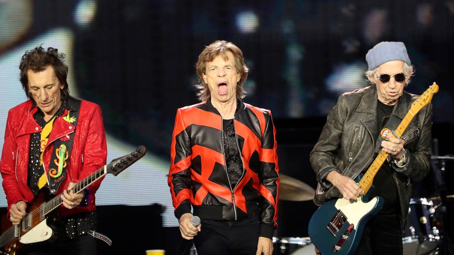 The Rolling Stones play on stage