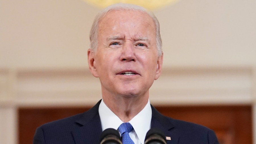 File - President Biden speaks at the White House after the Supreme Court overturned Roe v. Wade.