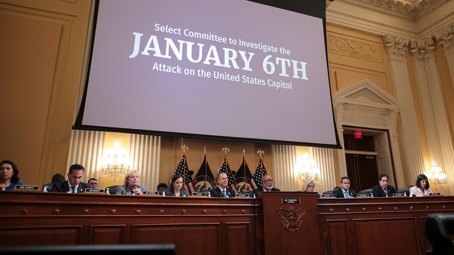 Members of the Jan. 6 Select Committee are seen during a hearing on Tuesday, June 21, 2022.