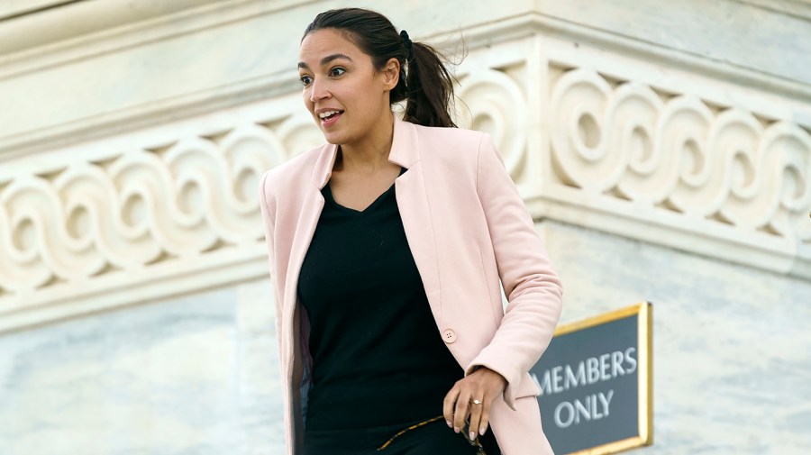 Rep. Alexandria Ocasio-Cortez (D-N.Y.) leaves the House Chamber following the last votes of the day on Tuesday, June 21, 2022.